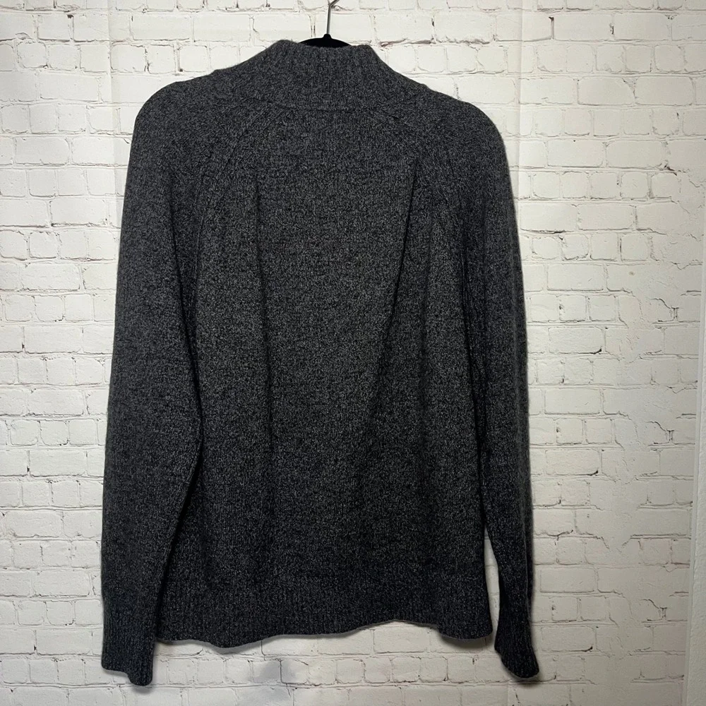 Banana Republic Mens Recycled Wool Italian Yarn Mock Neck Button Sweater Gray XL
